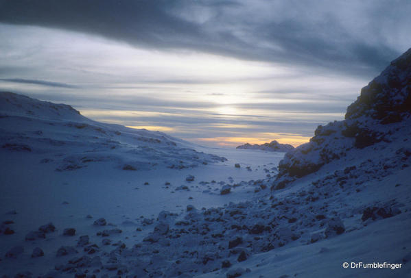 Mt. Kilimanjaro 3-1999 109 Western Icefields camp Sunrise